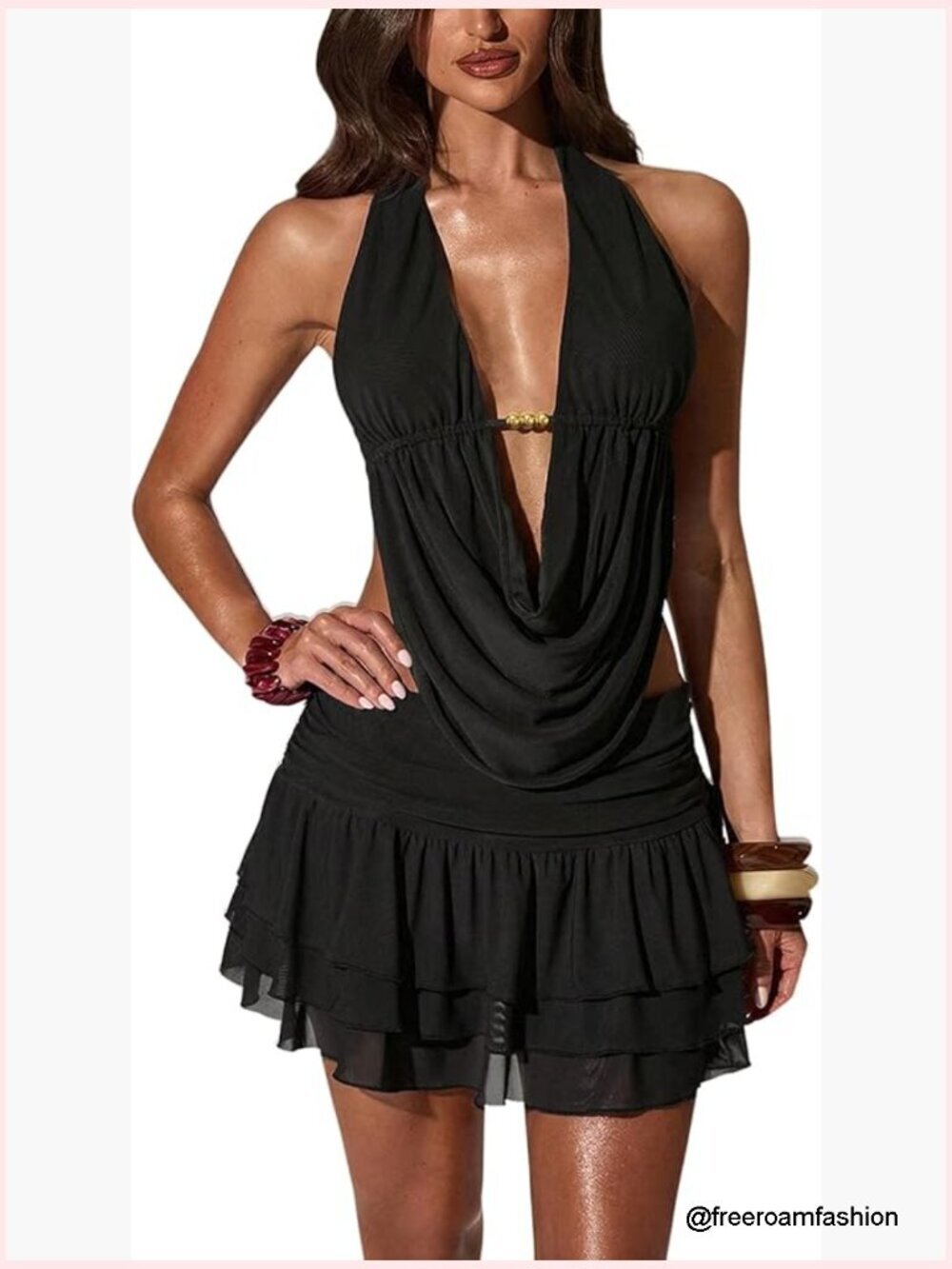 2 Piece Set Halter Top and Mini Skirt Going Out Outfit Club Party Wear Y2K